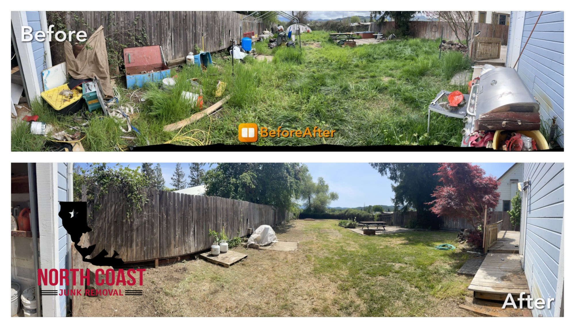 Yard Clean Up Before and After